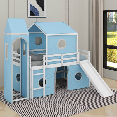 Lit mezzanine double avec tour