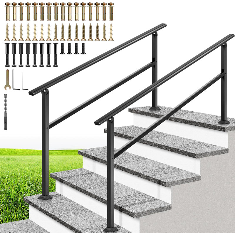 Main courante extérieure ovale 5 marches (paquet de 2), H 36,2 po x l 3,2 po x P 67,7 po