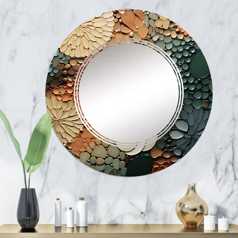 Salow - Miroir mural rond moderne, 32 po x 32 po