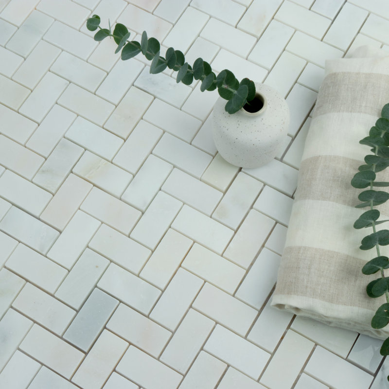 0.94" x 1.96" Marble Mosaic Wall Tile