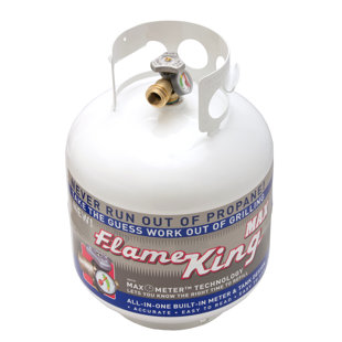Bouteille de propane en acier de 20 LB Flame King, valve OPD et jauge intégrée pour les barbecues et les barbecues Flame King