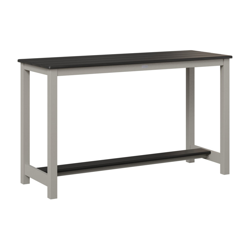Table de jardin à hauteur de comptoir Berlin Gardens, Argent platine, H 35,5 po x l 60 po x P 22 po, Noir martelé