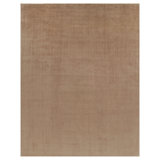 Textural Hand Knotted Silk Area Rug in Beige, Taupe, Cream