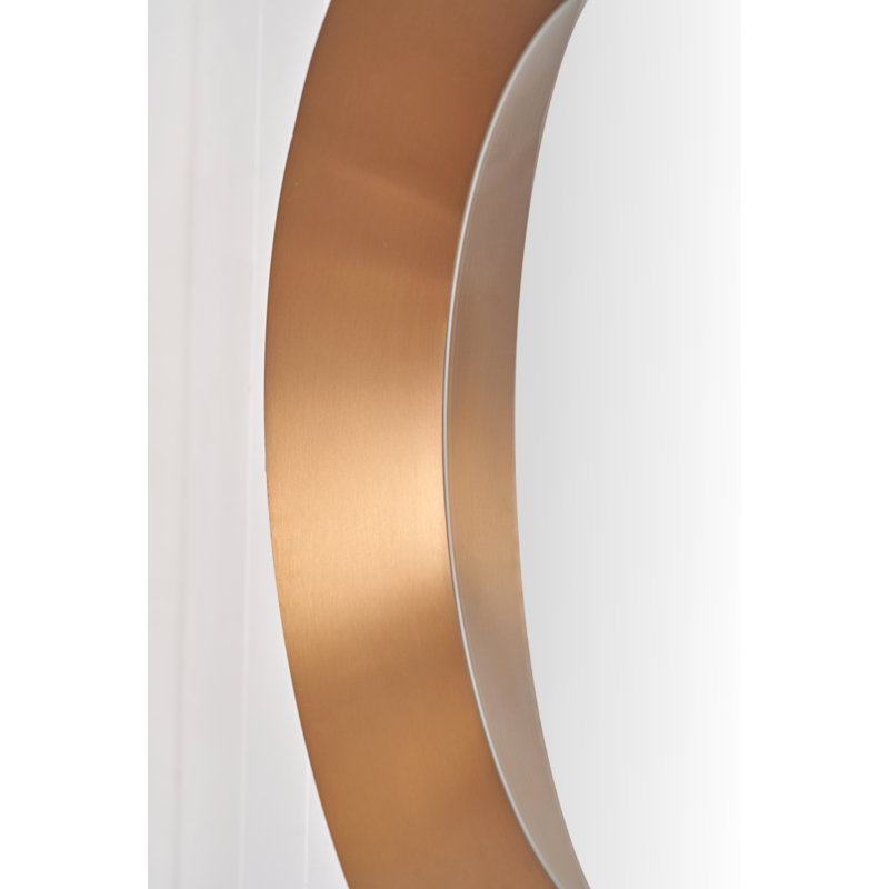 Metal Round Mirror, Small, Burnished Gold