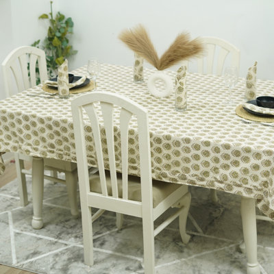 Red Barrel Studio 70X108 Heritage Prints: Handcrafted Cotton Table Cover for Dining and Décor,Bheeshma(8 Seater)
