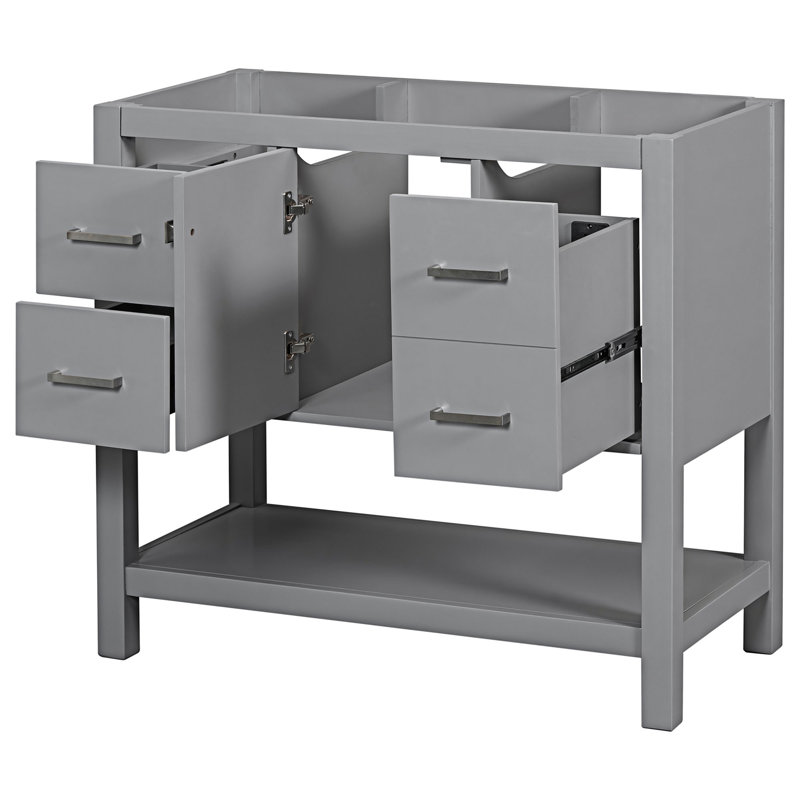 Base de meuble-lavabo simple 35,4 po seulement, Gris