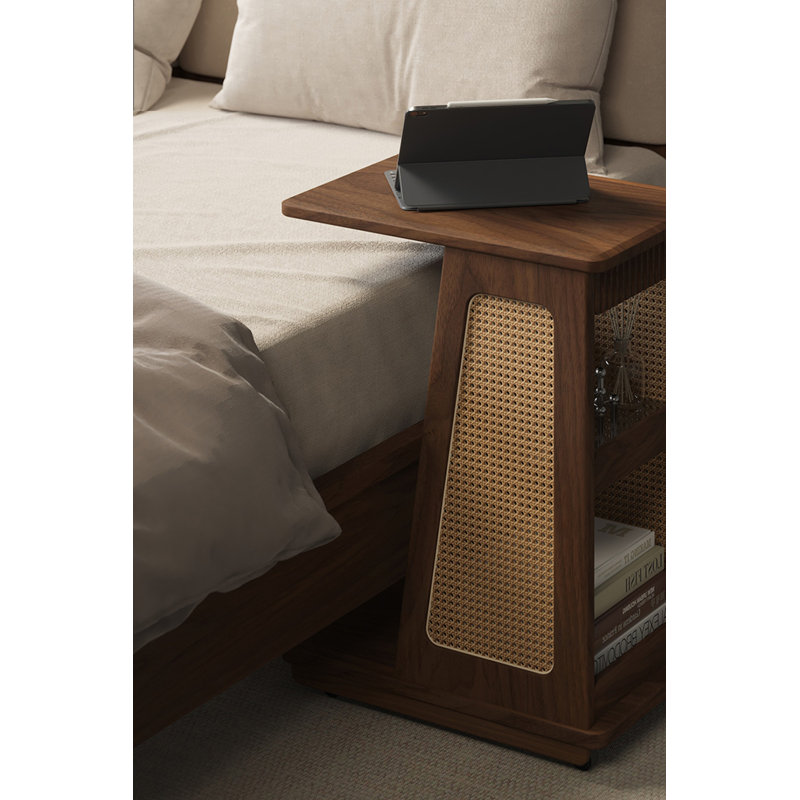 24.8" Brown Rectangular Solid Wood End Tables