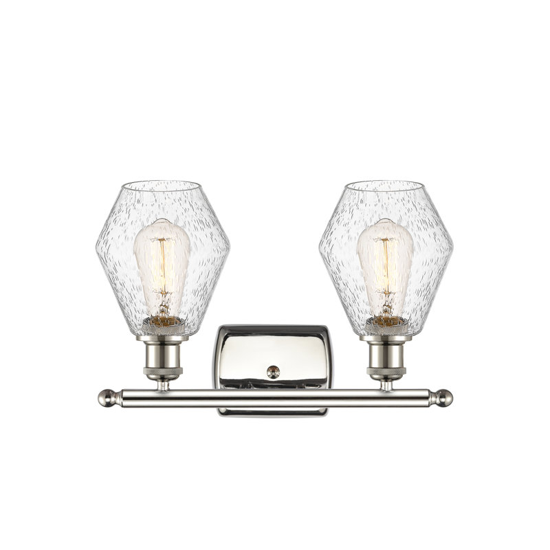 2 - Light Dimmable Vanity Light, Seedy, Polished Nickel