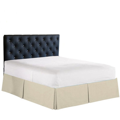 Jupe de lit plissée très grand à 3 côtés - douce et facile à ajuster avec une chute sur mesure de 14 pouces - qualité hôtelière, infroissable et résistante à la décoloration