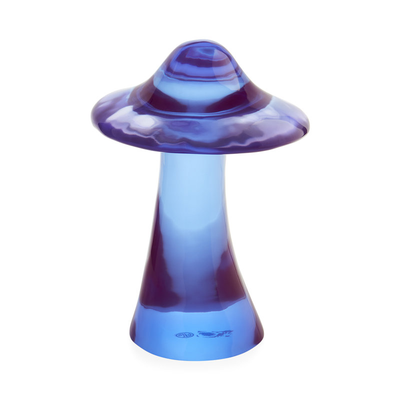 Sculpture en acrylique en forme de champignon, Mauve, H 22 po x l 15,25 po x P 15,25 po