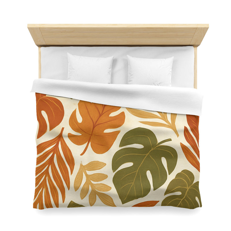 Microfiber Duvet Cover Boho Style, Design 64, King Duvet Cover, White