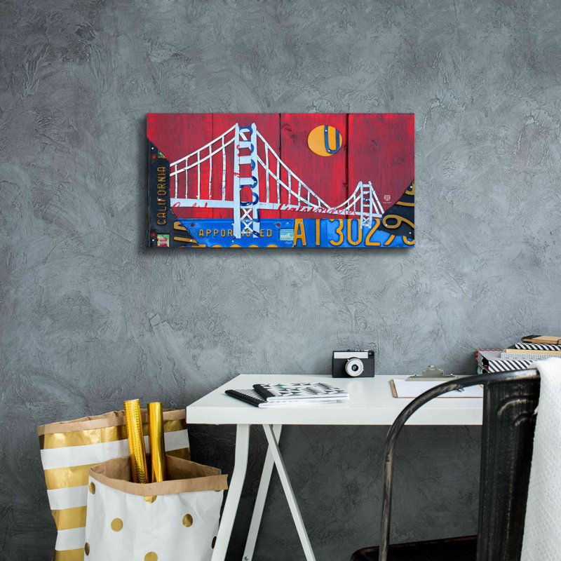 «Golden Gate» par Design Turnpike, art mural giclée sur toile par Design Turnpike, H 12 po x l 24 po x P 0,75 po