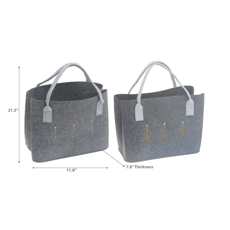 Sac-cadeau en feutre pin (assorti) - ensemble de 2