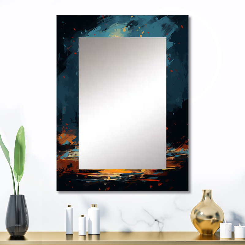 Native Tipi Journey Of The Tribes - Yellow Wall Mirror Decor, 32" x 24"
