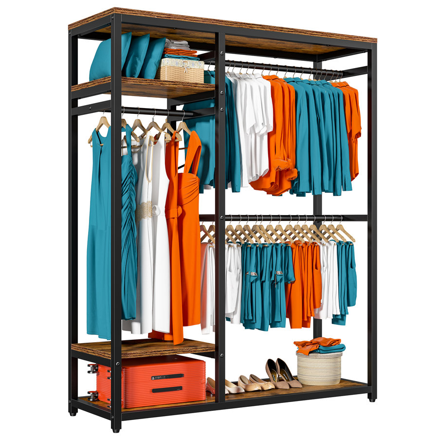 400 lbs Clothing Rack Heavy Duty Clothes Rack Metal Clothes Storage, Portable Garment Rack