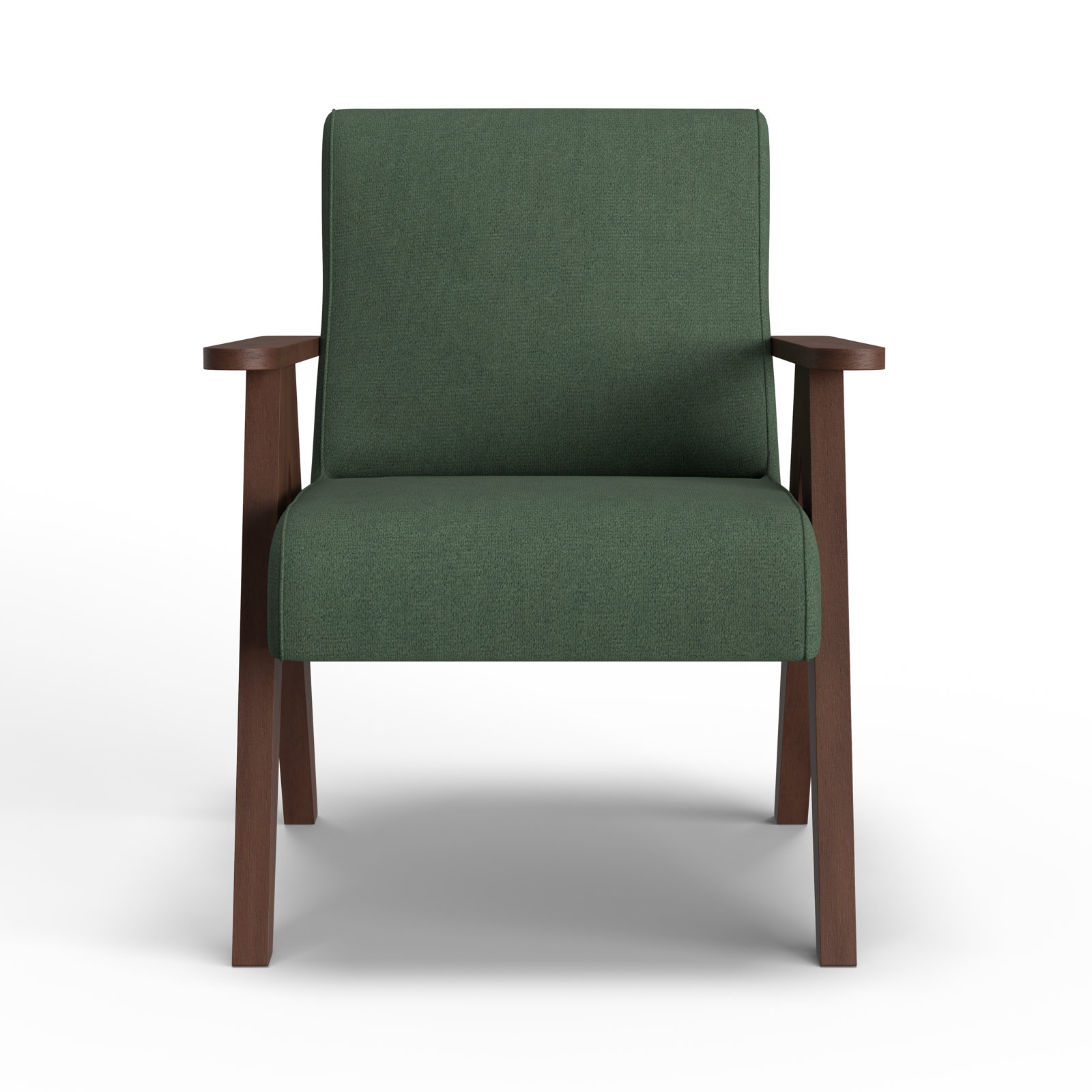 Luna Upholstered Jeanneret Accent Chair, Dark Walnut, Pine