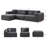 Modern L-Shaped Boneless Modular Compressed Foam Sectional-1645505995