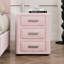 Ensemble de chambre à coucher 3 pièces avec lit plateforme tapissier en velours et 2 tables de chevet à trois tiroirs-1928645970-1928645971