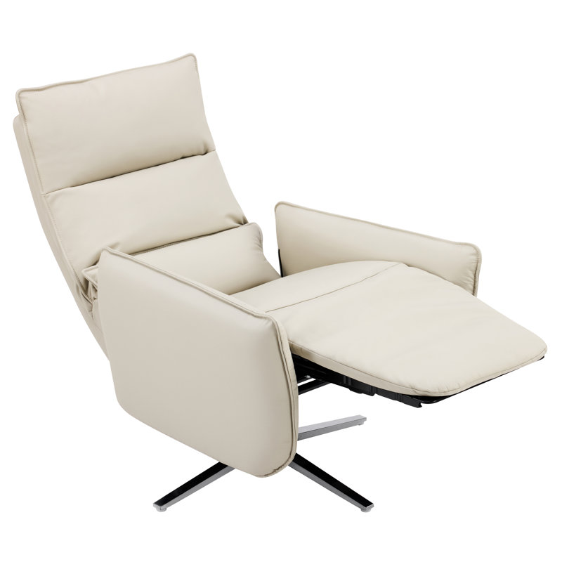 Fauteuil inclinable en cuir Renata, Beige