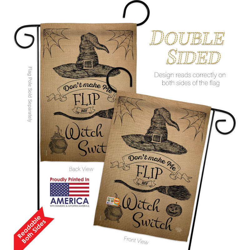 Ensemble de drapeaux en polyester 19 x 13 po Flip My Witch Switch