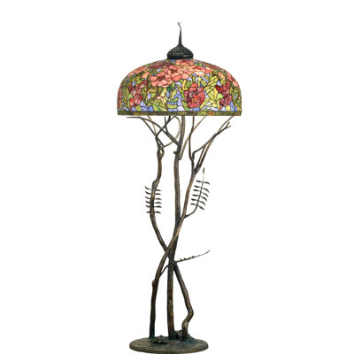 74"H Tiffany Oriental Poppy Floor Lamp