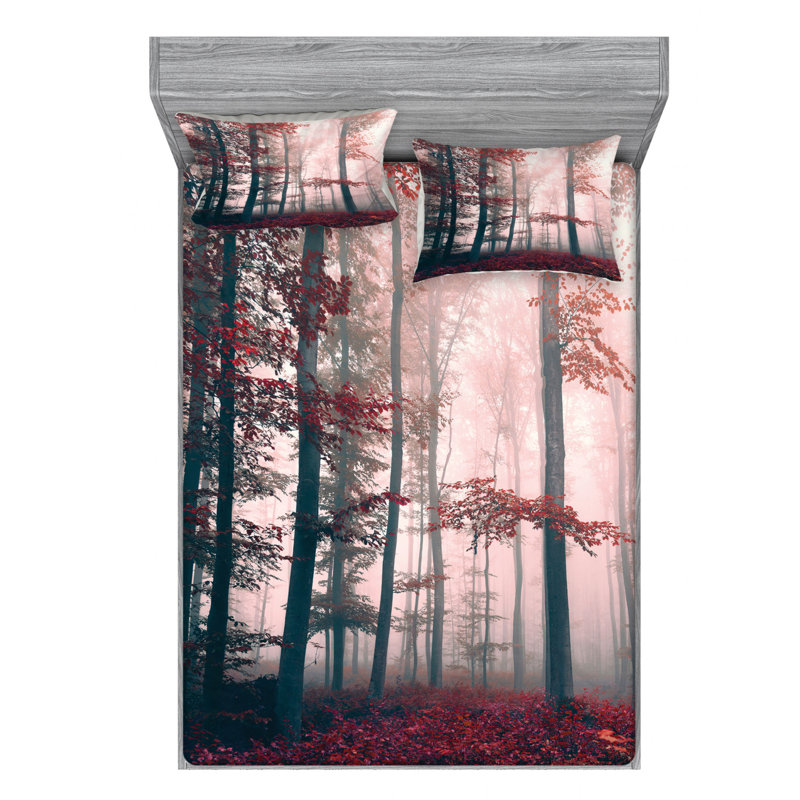 Forest Microfiber Sheet Set, Queen Sheet Set + Fitted Sheet + 2 Pillowcases