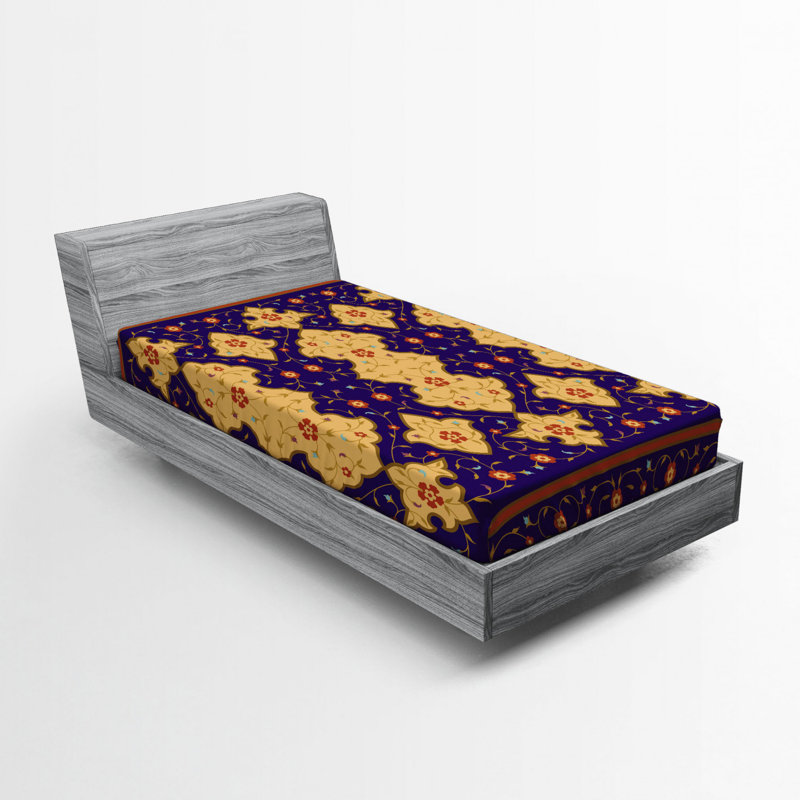 Microfiber Floral Fitted Sheet, Twin Fitted Sheet