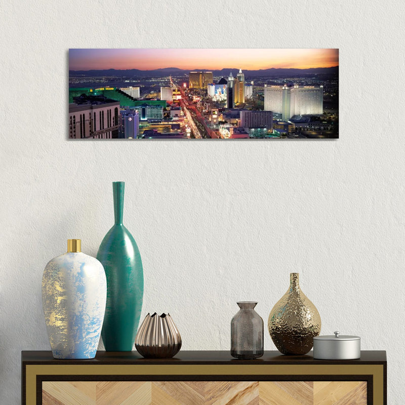 The Strip Las Vegas NV USA by Panoramic Images - Wrapped Canvas Panoramic Print, 30.48 cm H x 91.44 cm W x 1.91 cm D