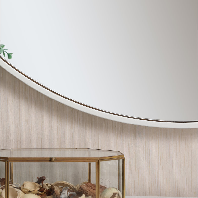 Miroir décoratif moderne et contemporain Sabine, 32 po x 32 po, Blanc