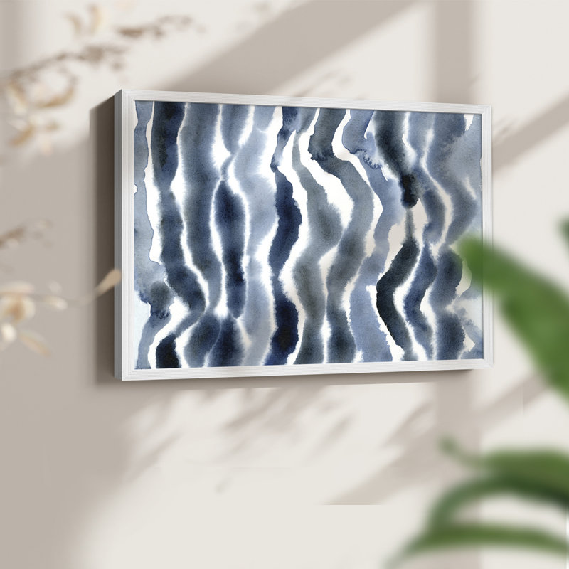 Vraie vague bleue II - impression encadrée - réversible, H 22 po x l 28 po, Blanc