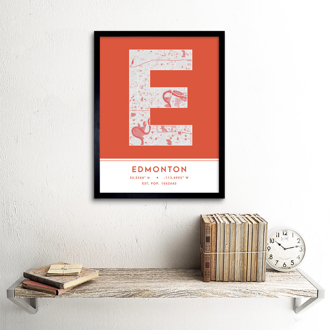 Edmonton City Map Edmonton Canada City Map - Single Picture Frame Typography