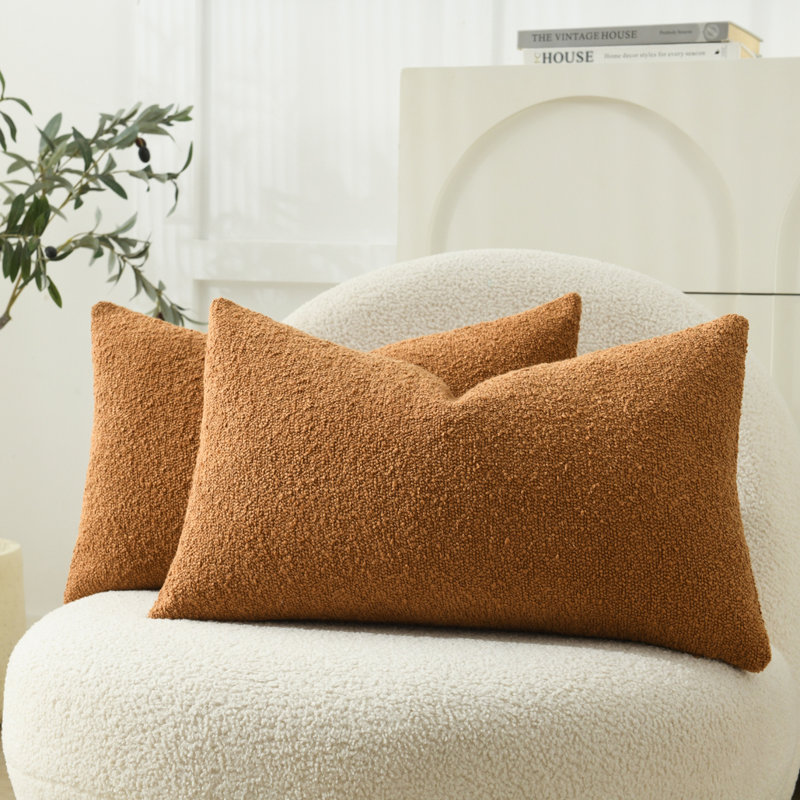 Housses de coussin texturées, Jaune terre, Rectangle 12"H x 20"W