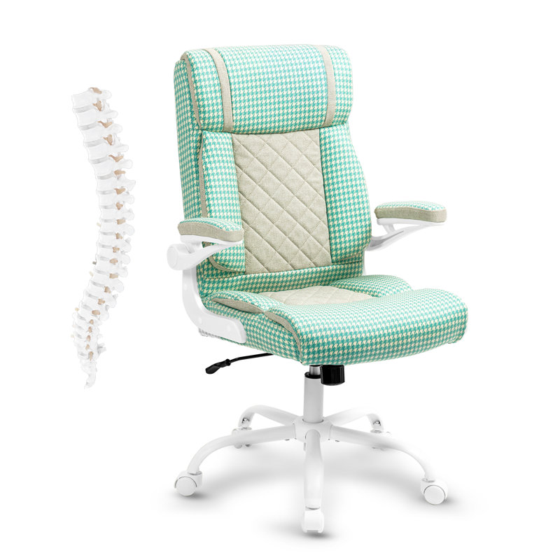 Fauteuil de bureau ergonomique en tissu, Bleu vert, Bleu vert