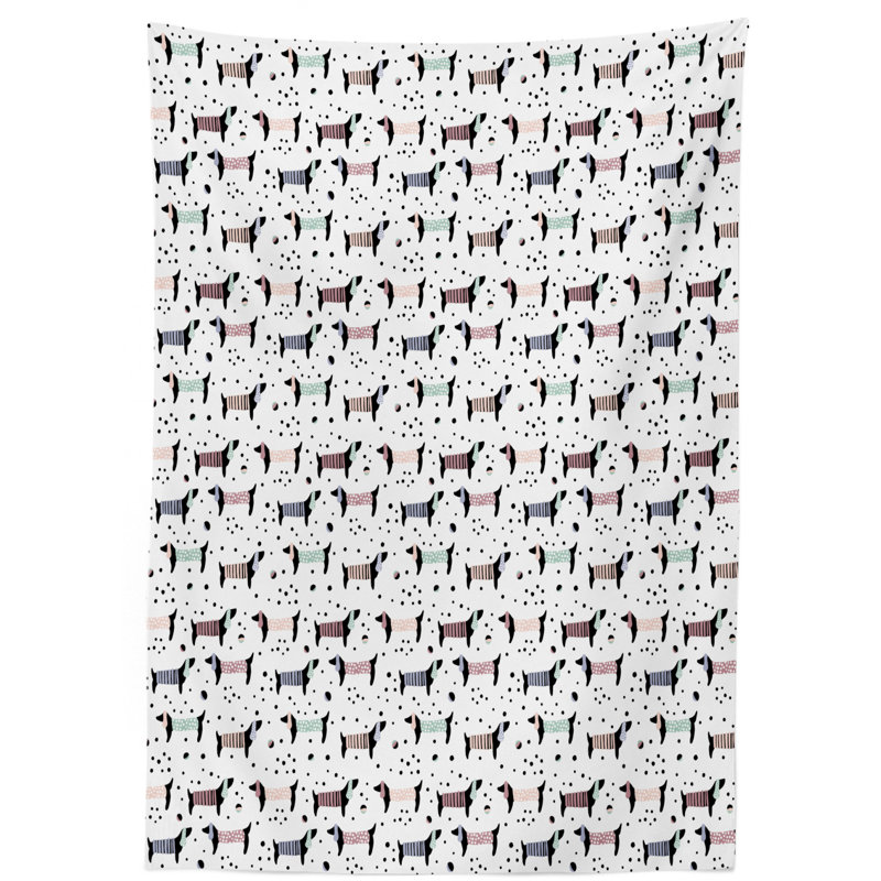 Dog Geometric Tablecloth, 84" L x 60" W