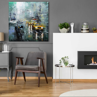 «New York Rain» par Mark Lague, art mural en verre acrylique