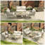 4-piece Outdoor Patio Set With Plastic Wood Table & Rope Storage, Loveseat + 2 Armchairs-1903667872-1903667874