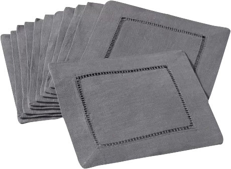 Gelder Reversible Cocktail Linen Napkin, Slate