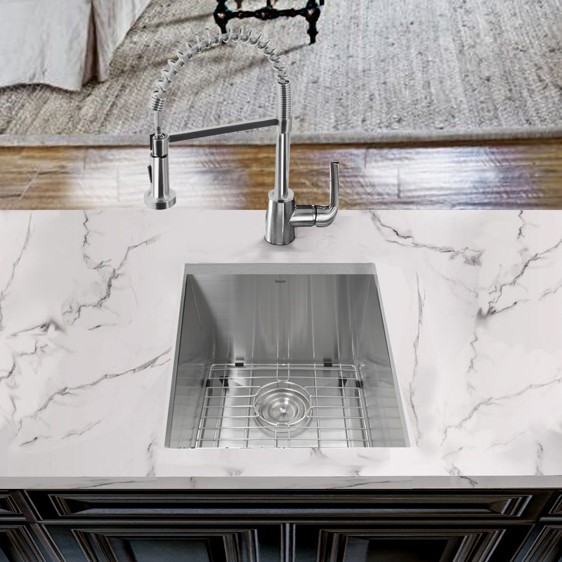Pro Series 15'' L Single Bowl Stainless Steel Kitchen Sink