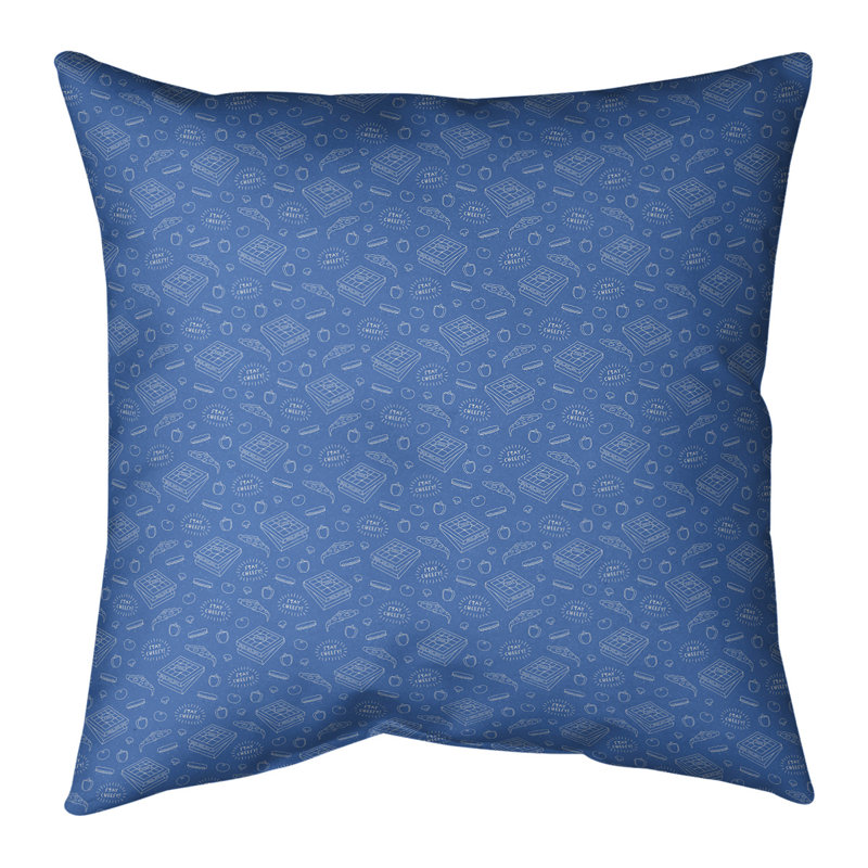 Coussin Katelyn Elizabeth, H 14 po x l 14 po, Polyester/ Bourre en polyester, Bleu / blanc cassé