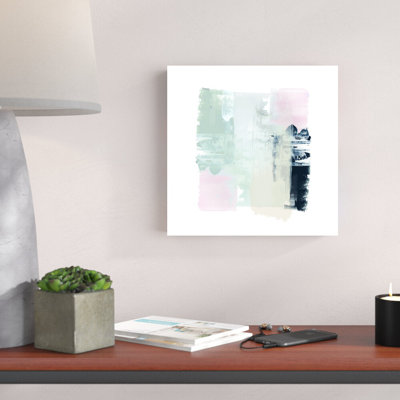 Pink And Gray Abstract - Wrapped Canvas Painting Print
