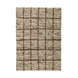 Wool Geometric Area Rug in Brown