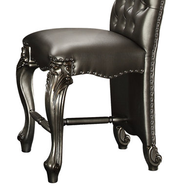 2 Counter Height Chairs In Silver And Antique Platinum With Mesmerizing Enrapturing Back