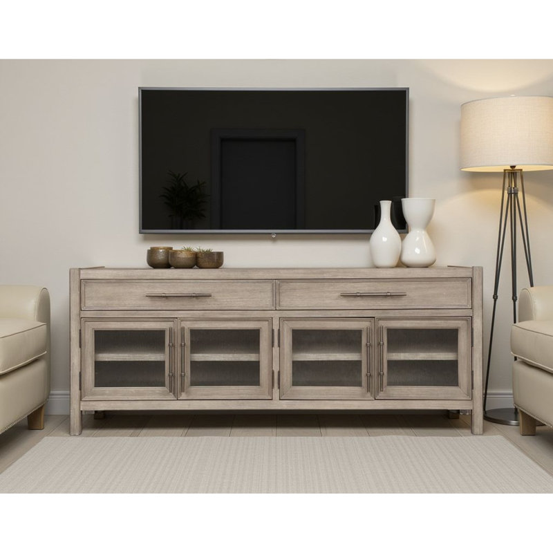 Console de meuble télé polyvalente et élégante de 65 pouces avec beaucoup de rangement