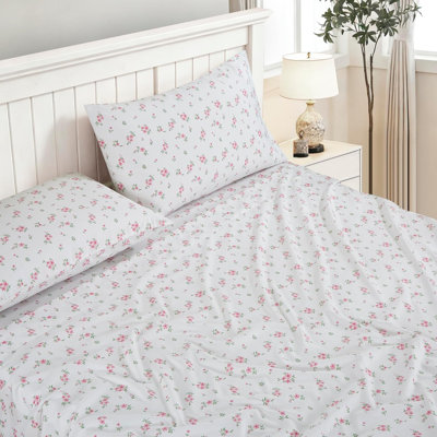 Floral Printed Microfiber Sheet Set