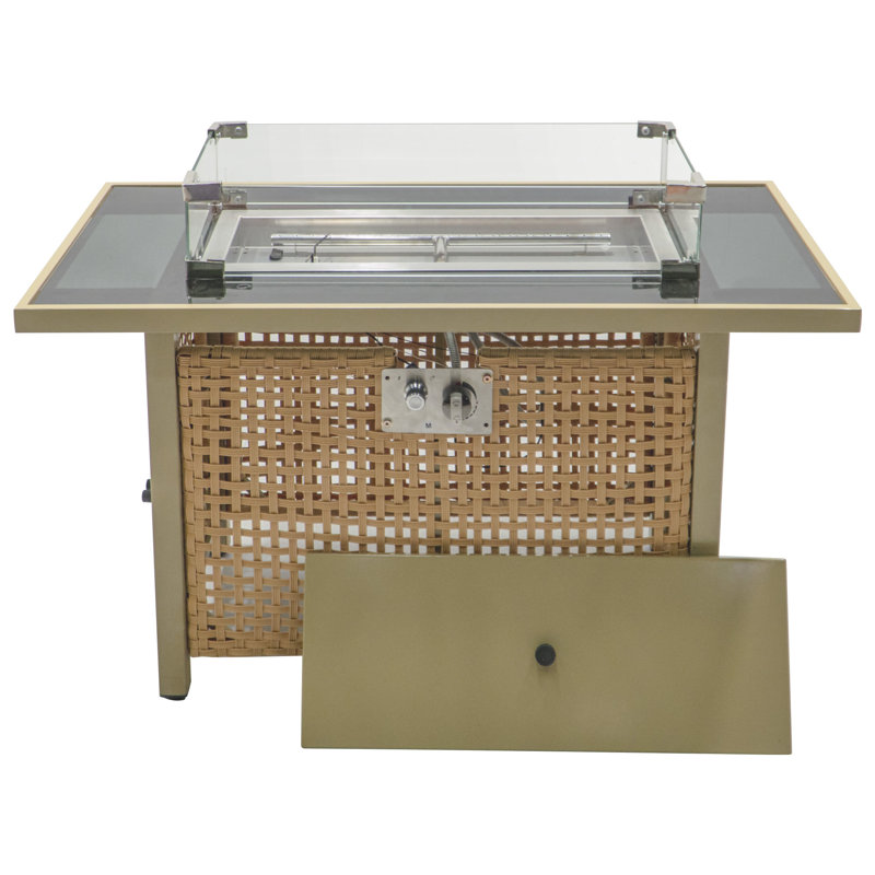 Table foyer au gaz propane K&K, Orange/jaune