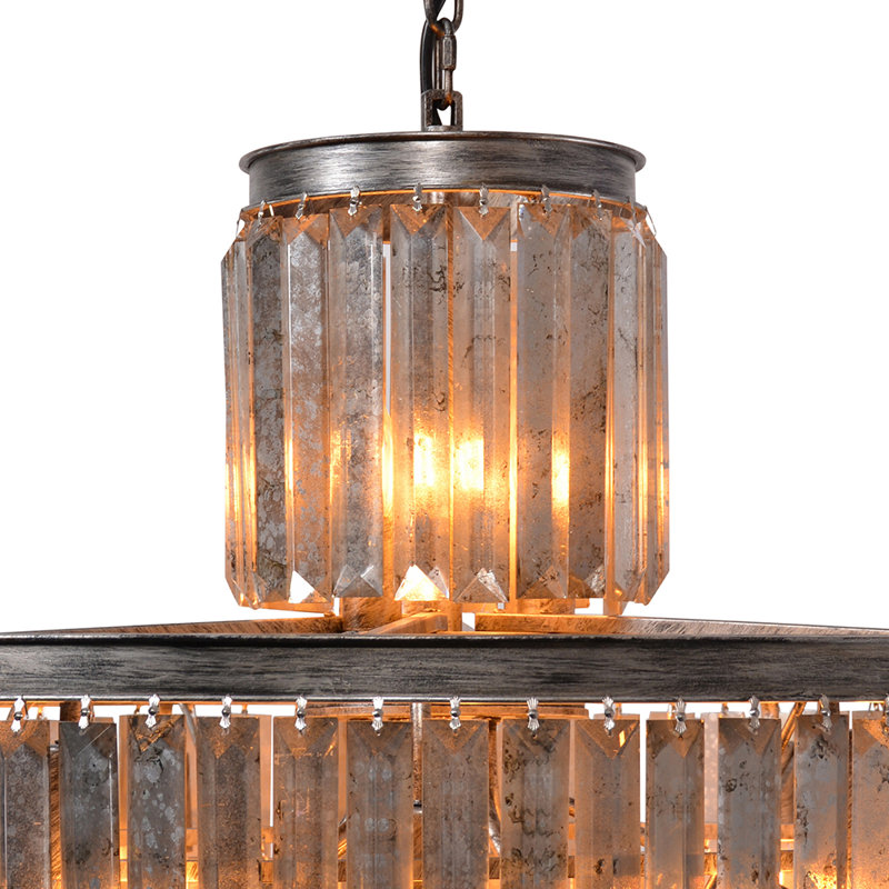 Antonio 22 - Light Glass Tiered Chandelier