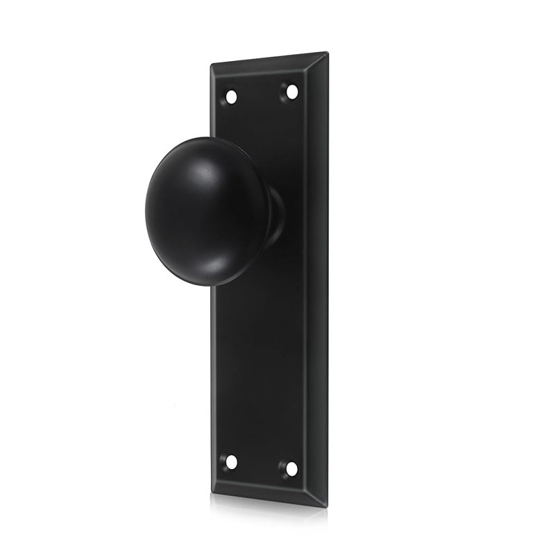 Fausse poignée de porte Coolnews, Noir mat, Faux bouton double