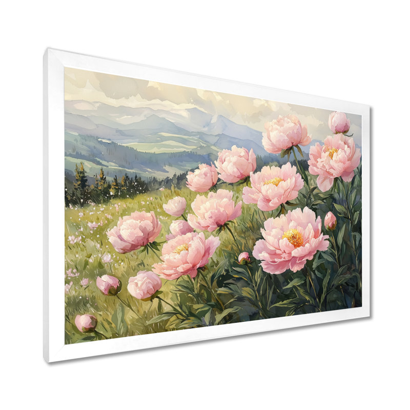 Gignilliat pivoines dans les hautes prairies I - pivoines, art mural, Reproduction encadrée d'une seule photo, Blanc