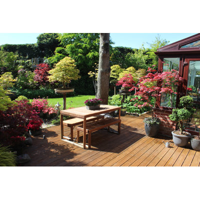 Latitude Run® Image of Garden Decking / Table, Wood Furniture, Maples by Mtreasure