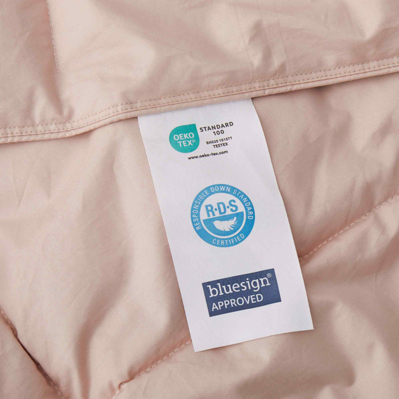 Insert de couette toutes saisons en plumes d'oie de coton biologique Puredown, Édredon simple, Rose